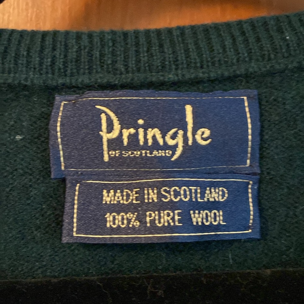 100% wool vintage green sweater vest - Picture 2 of 4